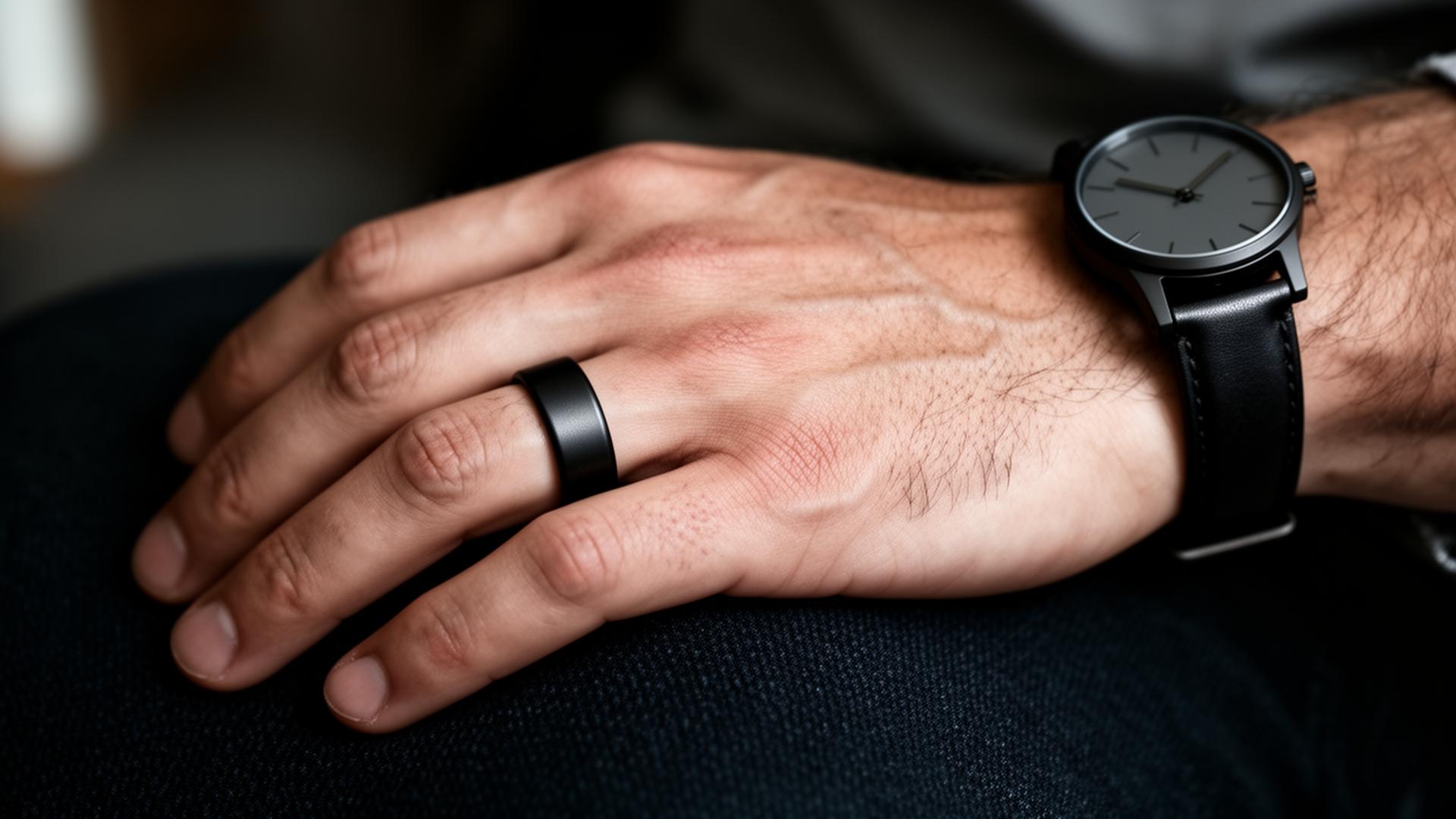 A man wearing a VOW365 ring with a premium watch